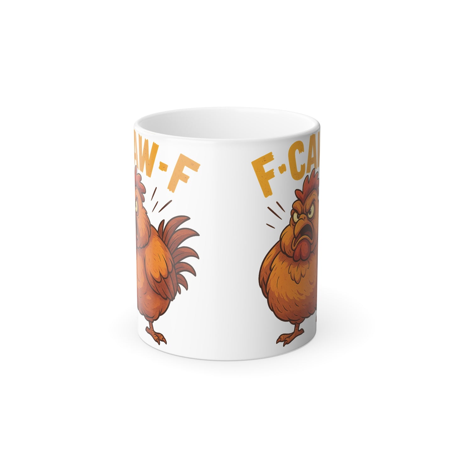 Angry Chicken “F-CAW-F” Color-Changing Mug – Heat Reveal Coffee Cup