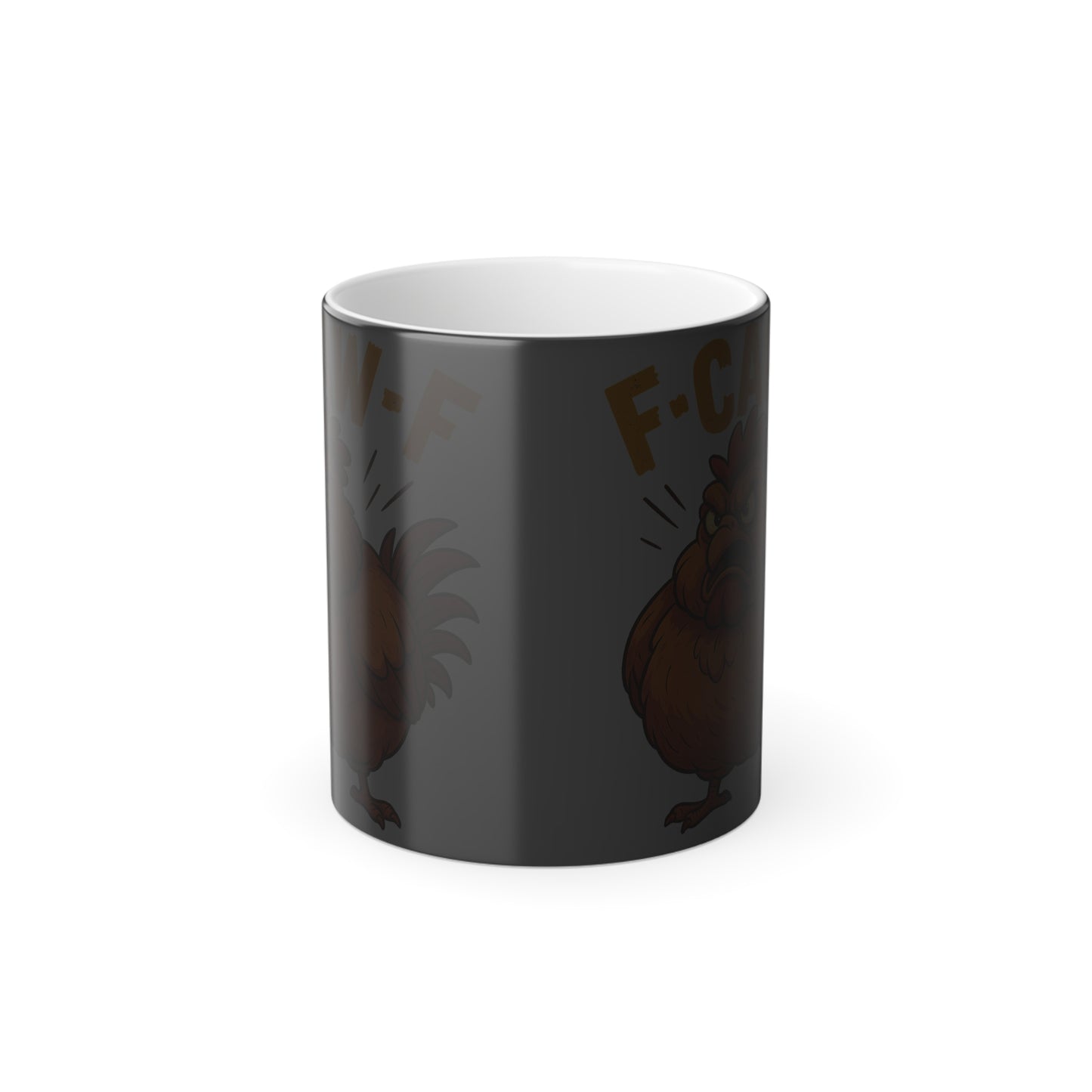 Angry Chicken “F-CAW-F” Color-Changing Mug – Heat Reveal Coffee Cup