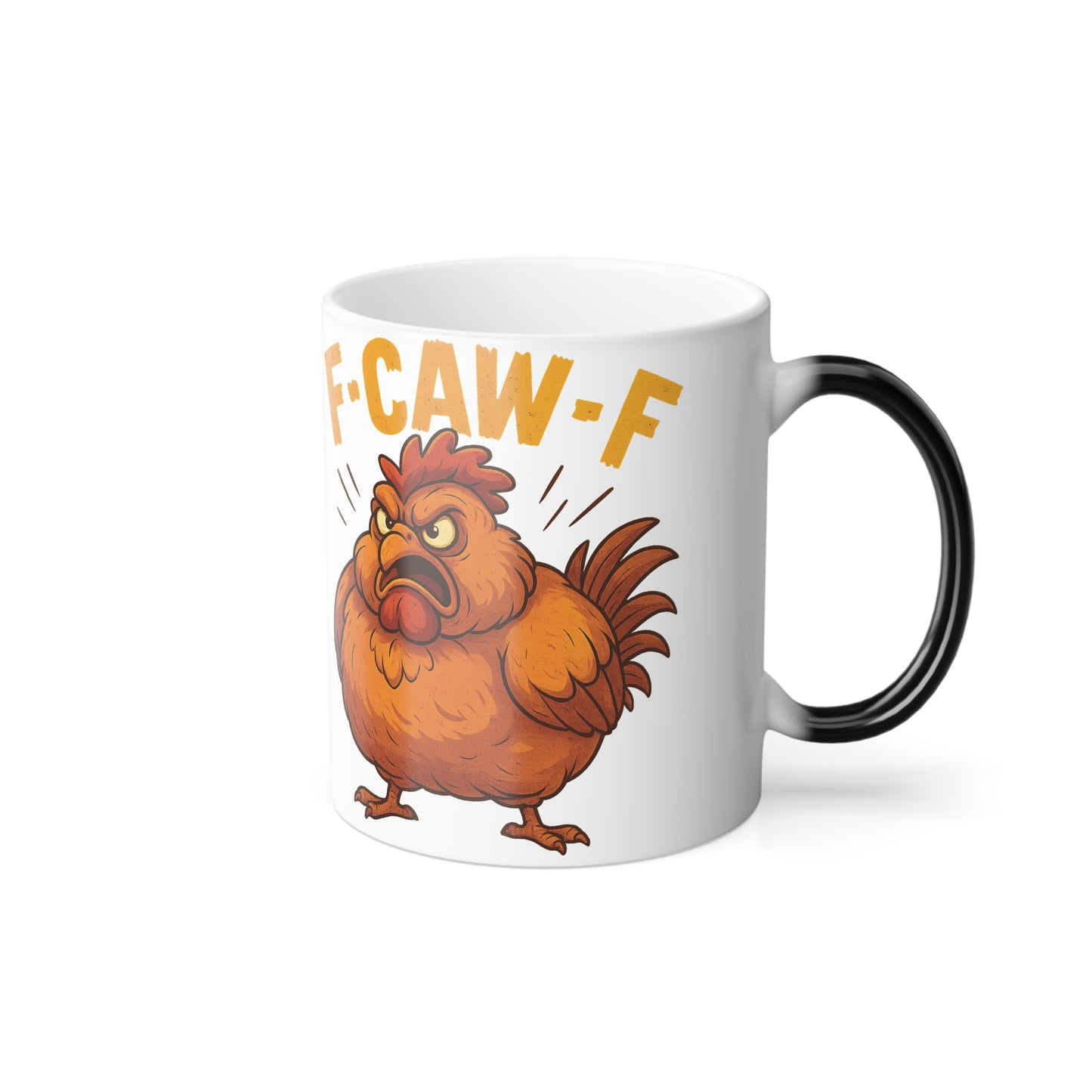 Angry Chicken “F-CAW-F” Color-Changing Mug – Heat Reveal Coffee Cup