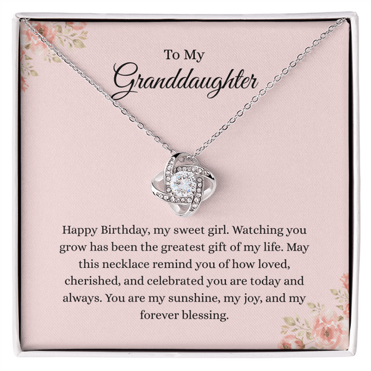 Happy Birthday, Granddaughter! A Love Knot Necklace ❤️