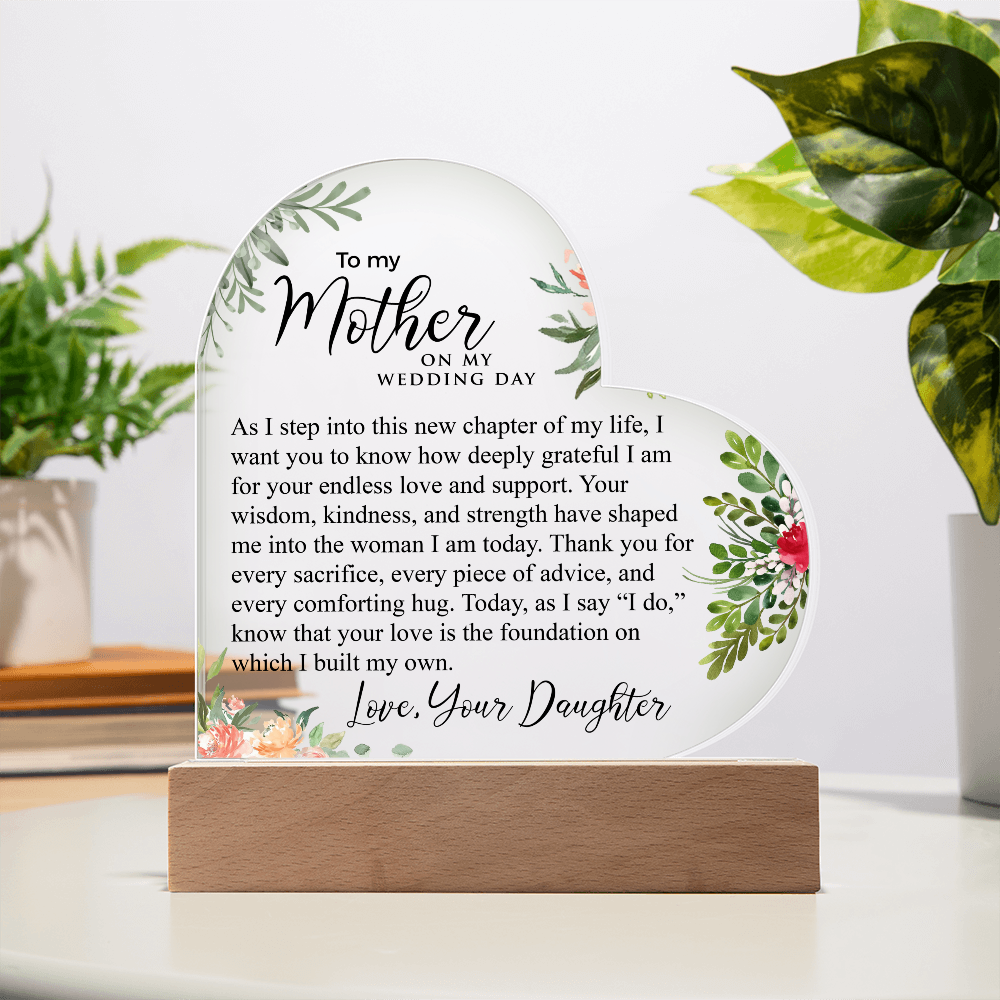 To My Mother | Acrylic Heart Plaque