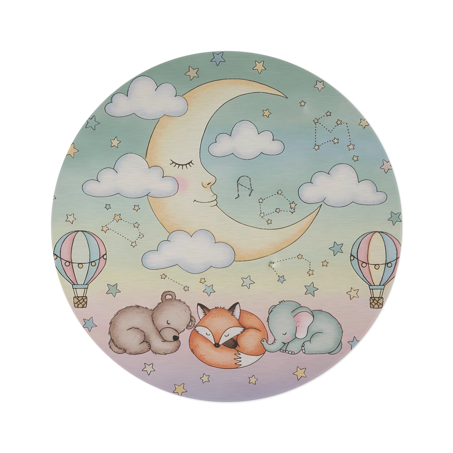 Whimsical Animal Round Rug for Kids' Rooms