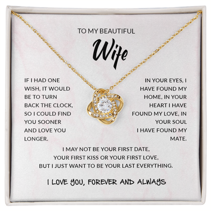 To My Beautiful Wife | Love Knot Necklace