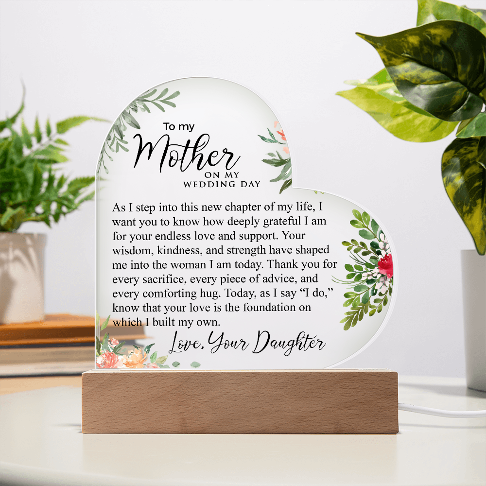To My Mother | Acrylic Heart Plaque