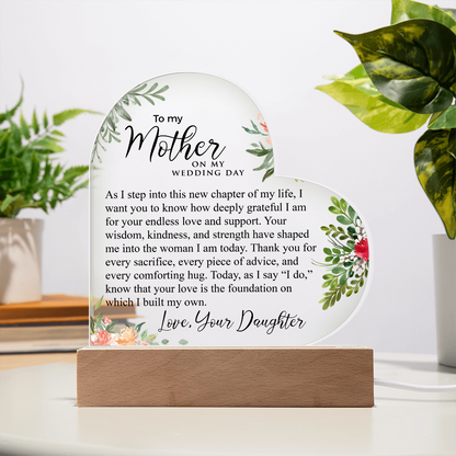 To My Mother | Acrylic Heart Plaque