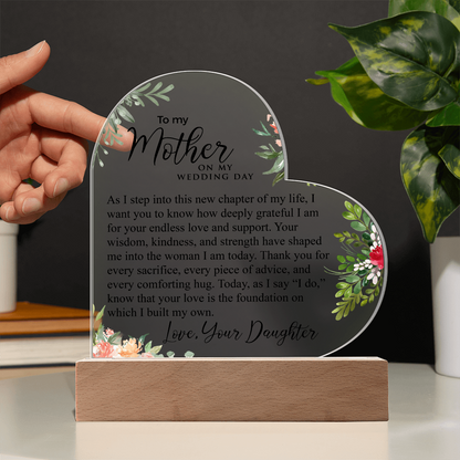 To My Mother | Acrylic Heart Plaque