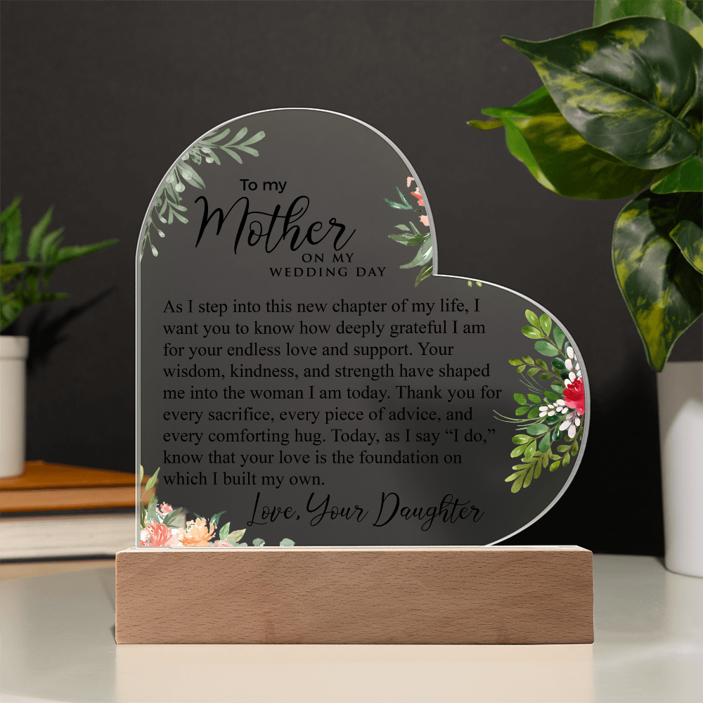 To My Mother | Acrylic Heart Plaque