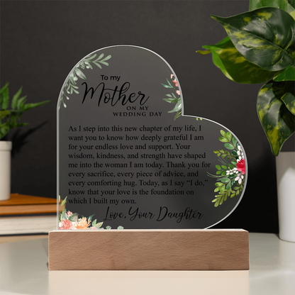 To My Mother | Acrylic Heart Plaque