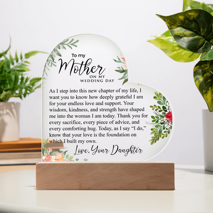 To My Mother | Acrylic Heart Plaque