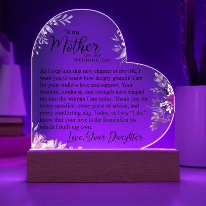To My Mother | Acrylic Heart Plaque
