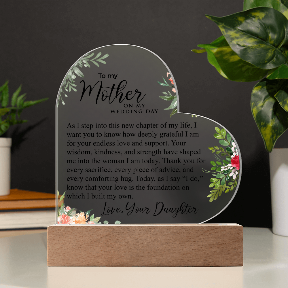 To My Mother | Acrylic Heart Plaque