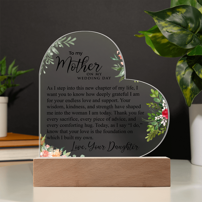 To My Mother | Acrylic Heart Plaque