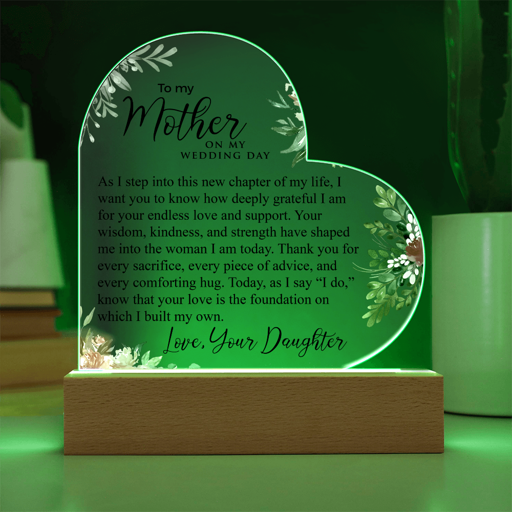 To My Mother | Acrylic Heart Plaque