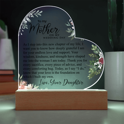To My Mother | Acrylic Heart Plaque