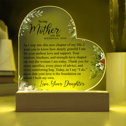 To My Mother | Acrylic Heart Plaque