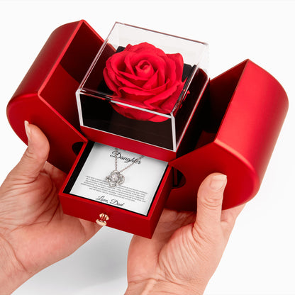 For My Daughter: Rose and Love knot Necklace Gift Set