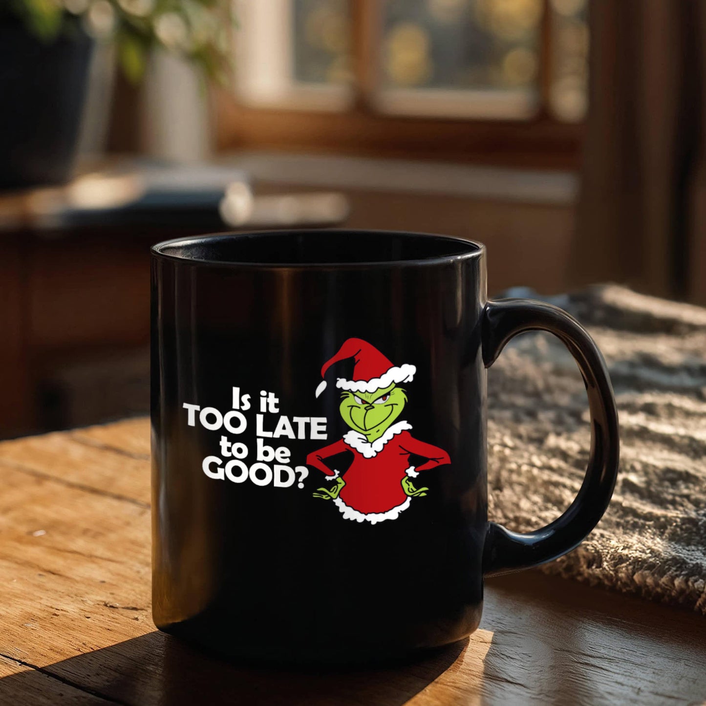 Is It Too Late To Be Good | Black Ceramic Mug